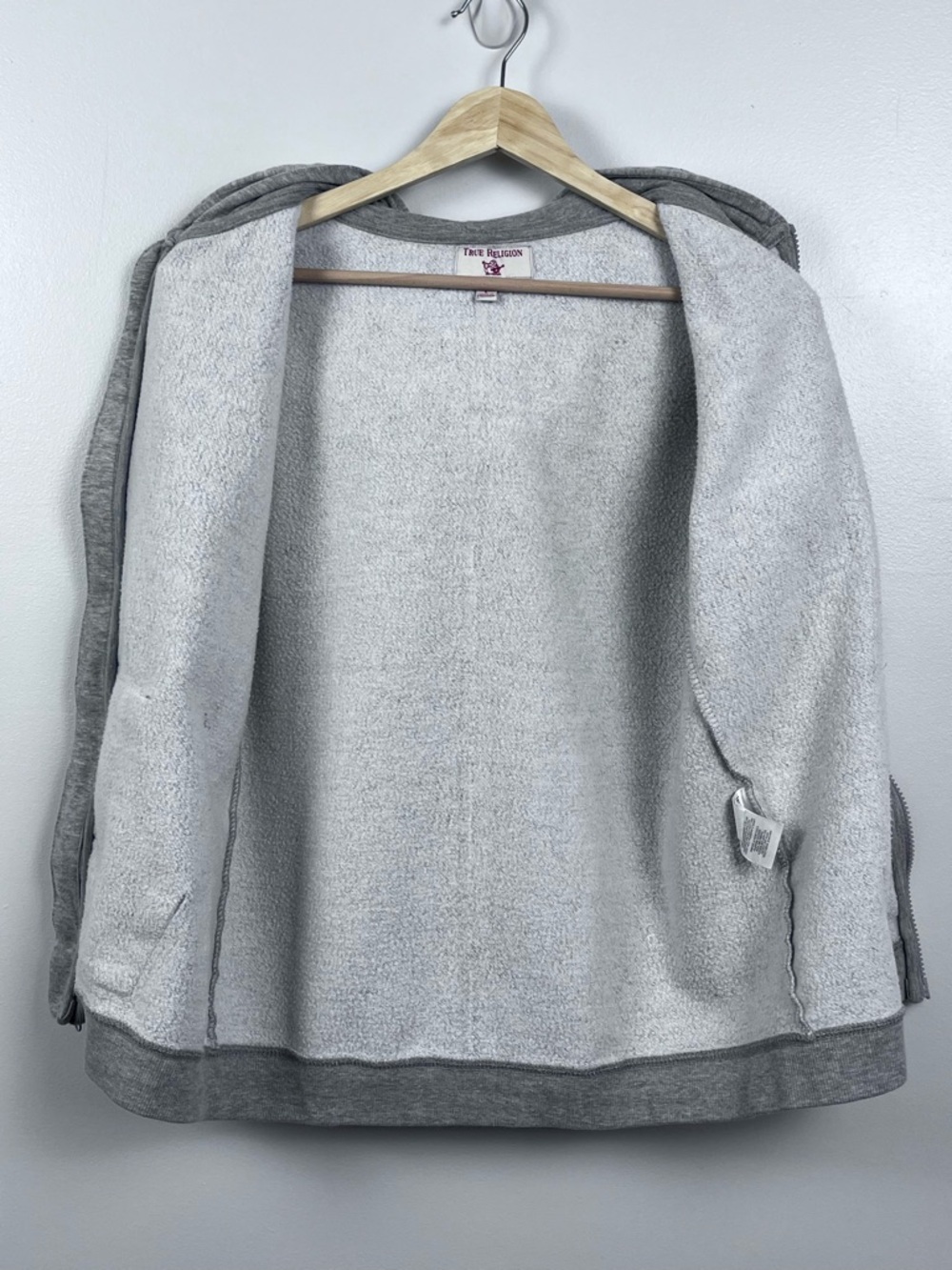 True Religion Boys Full Zip Fleece Hoodie with Paint Drip Logo Size L; School - Picture 5 of 13
